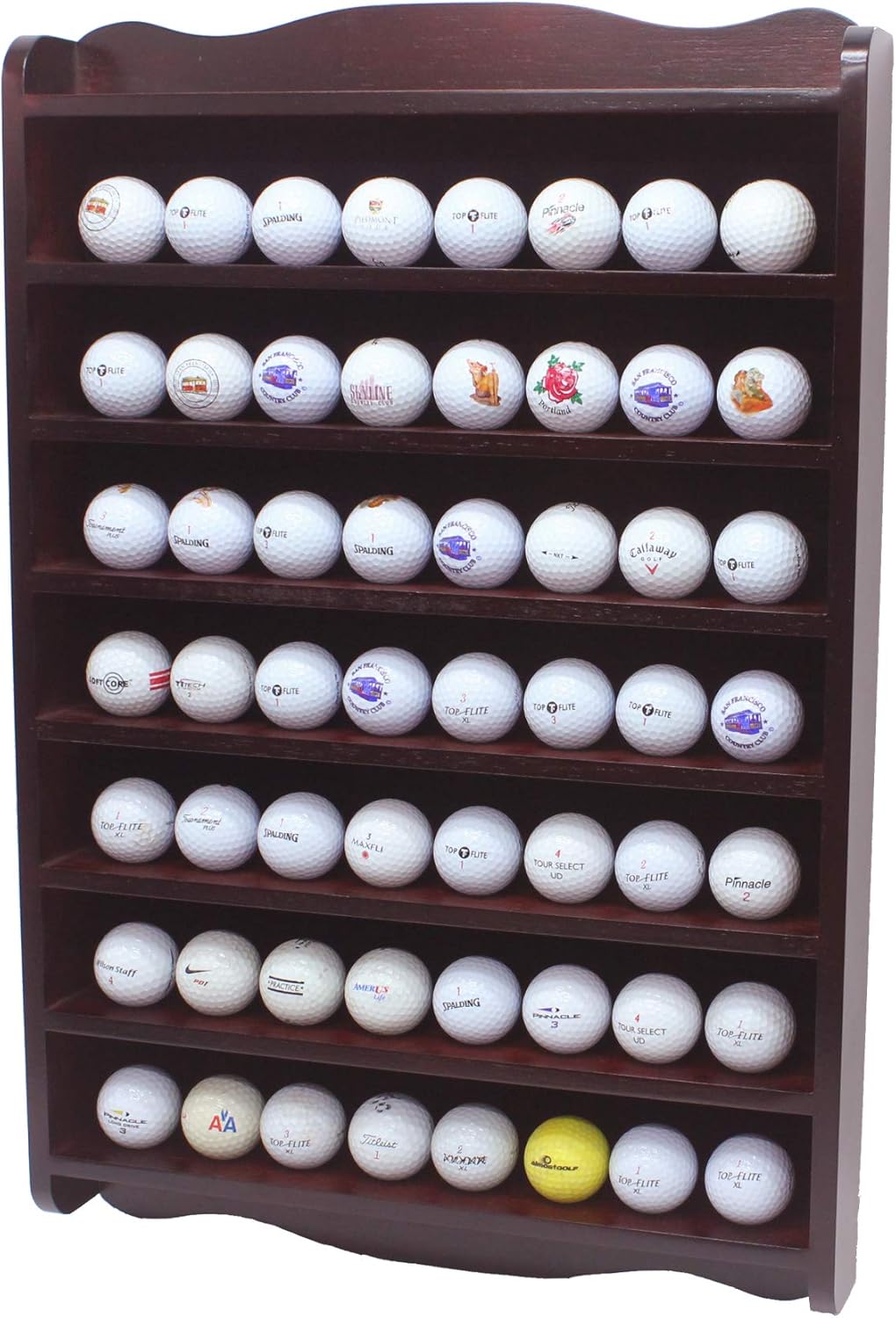 Golf Ball Display Case Wall Rack Holder, No Door