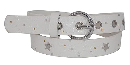 EANAGO Glitzer-Kindergürtel 'Superstar weiß' für Mädchen (Kindergarten- und Grundschulkinder), 65 cm, mit Glitzer …