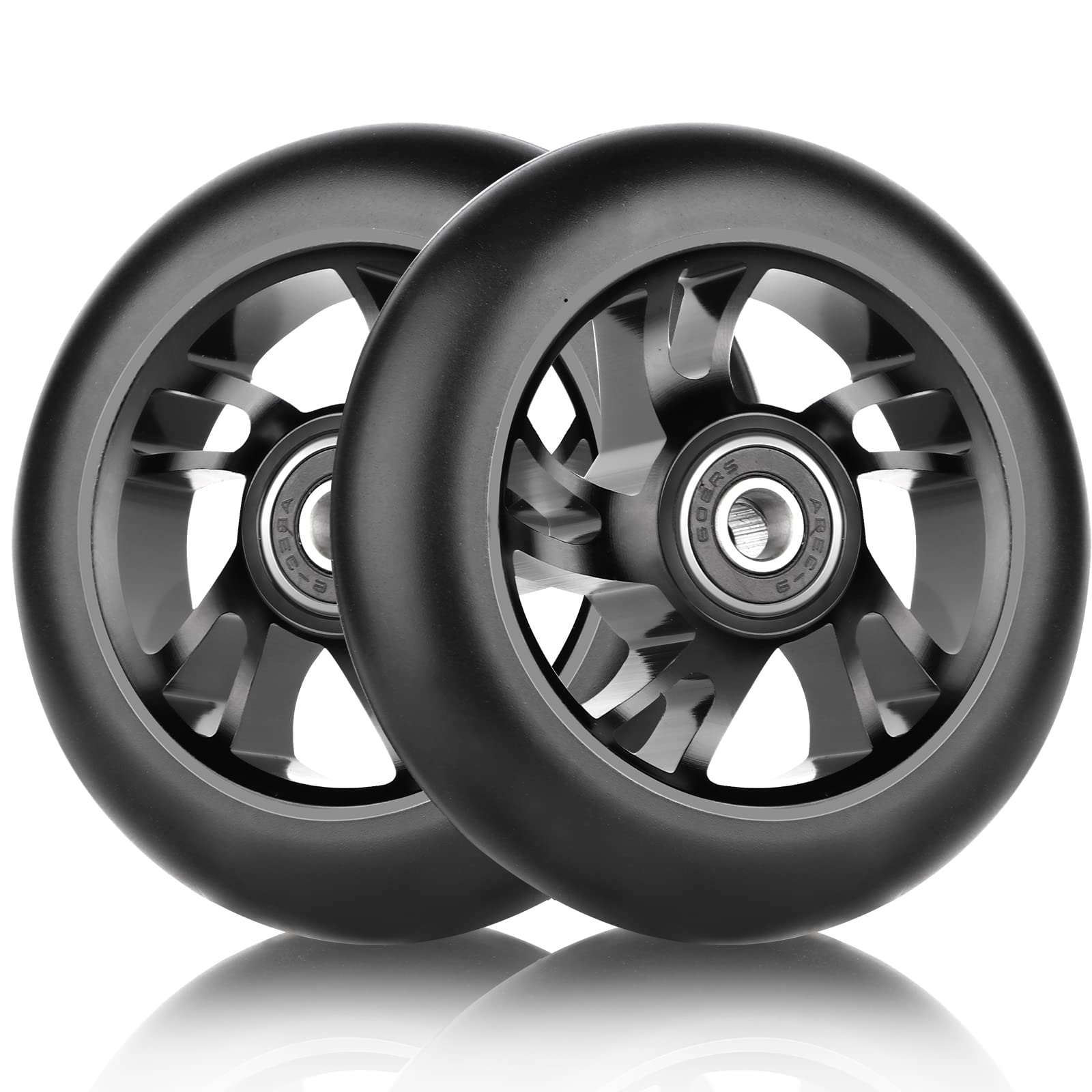 DBREAKS Stunt Scooter Wheels, Pack of 2 Replacement Wheels, 120 mm Wheels with ABEC 9 Ball Bearings, Hardness 88A, for All Kinds of Scooters (Black)