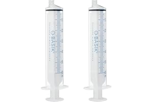 UrnConcern 60ml Enteral Feeding Syringe ENFIT with Caps | 60cc Syringe | Reusable Silicone O-Ring Syringe | Tube Feeding | with Clean Assure White Plunger (2 Pack)
