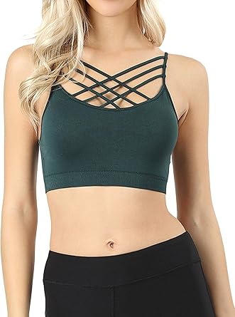 hunter green sports bra