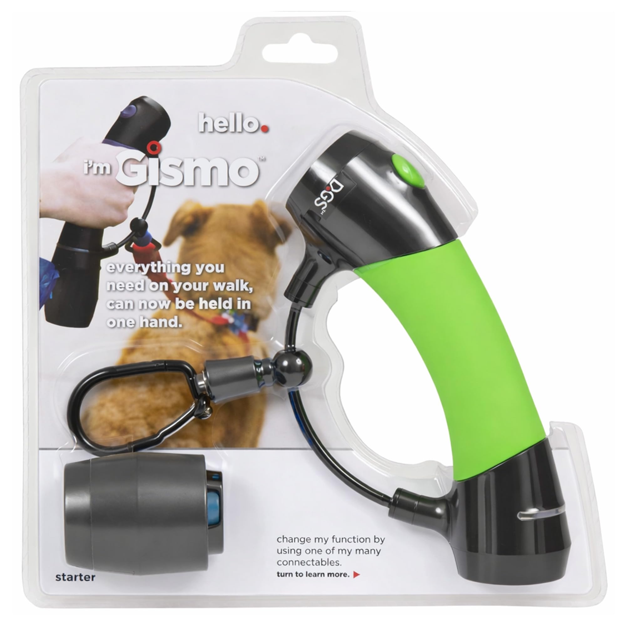 Dog Gone Smart I'm Gismo- Handle with Poop Bag Dispenser Lime Green