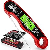 AWLKIM Meat Thermometer Digital - Waterproof Kitchen Thermometer with Backlight and Hold, Fast Instant Read Food Thermometer 