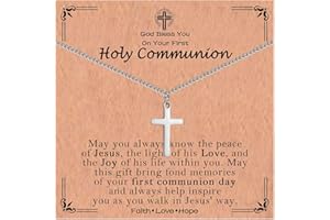 ACOGVN Cross Necklace for Boys, Baptism First Holy Communion Confirmation Easter Basket Stuffers Graduation Gifts for Teenage Boys Christmas Valentines Day Birthday Gifts for Son Grandson Nephew Brother