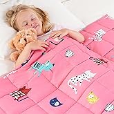 Kivik Breathable Weighted Blanket 3 lbs, Cooling Small Weighted Blankets, Ultra Soft Heavy Throw for Relaxing & Sleeping, Machine Washable, 36 x 48 Inches, Cute Cat Printing, Pink