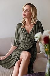 Ekouaer 3 in 1 Labor/Delivery/Hospital Gown 2 Pack