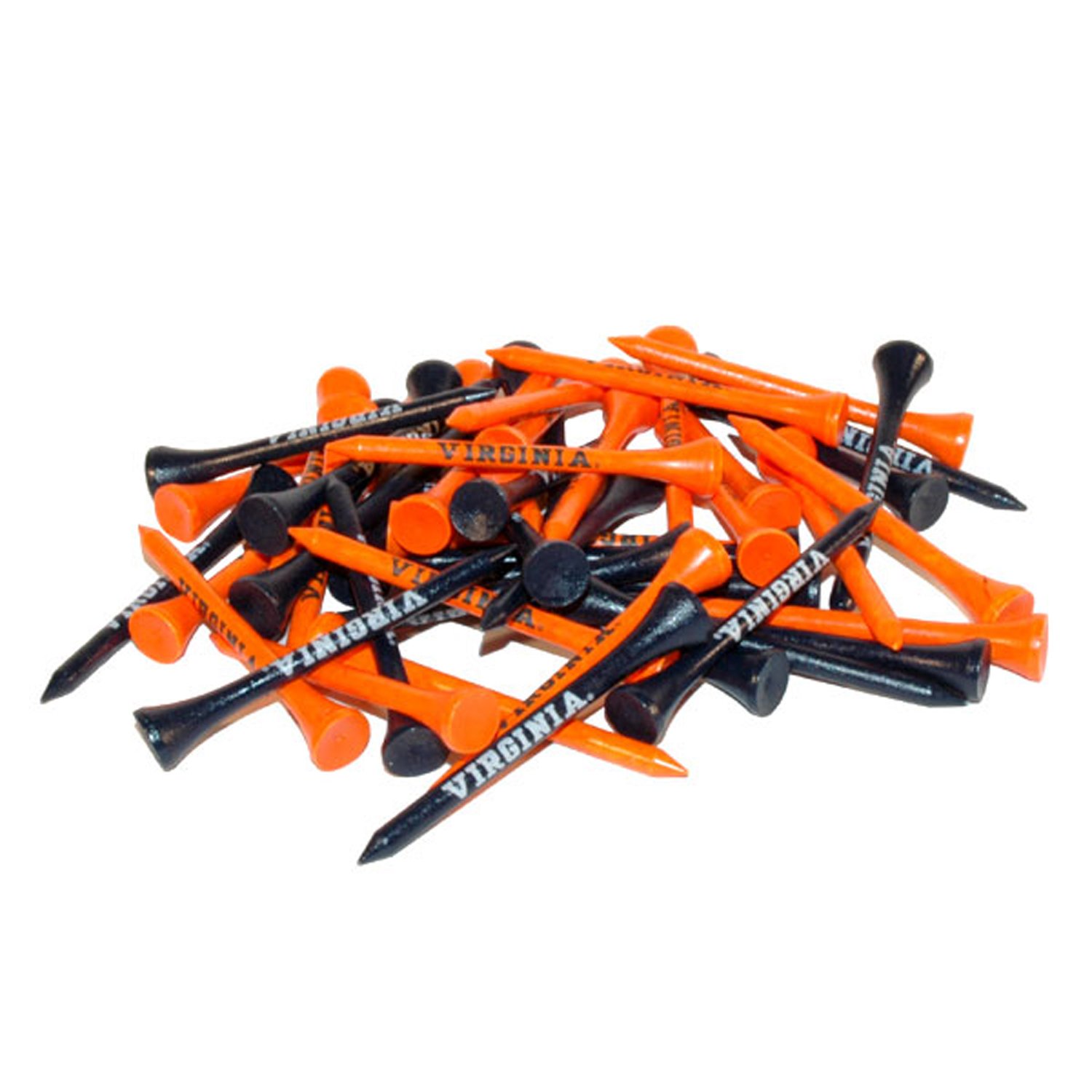 Team Golf NCAA Virginia Cavaliers Pack Of 50 Golf Tees 2-3/4" Golf Tees, 50 Pack, Regulation Size, Multi Team Colors