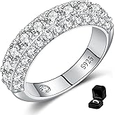LOIPURI Wedding Engagement Gift for Wife, Moissanite Wedding Band for Women D Color VVS1 Eternity Ring, White Gold Plated S925 Sterling Silver Comfort Fit Bridal Band Hypoallergenic