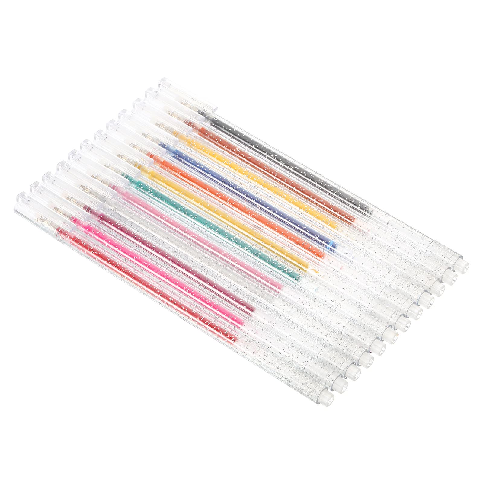 PATIKIL Glitter Gel Pens, 12 Colors Dual Metallic Ink Sparkle Pens 1mm Liquid Glitter Iridescent Gel Pen for Coloring Books, Multicolor