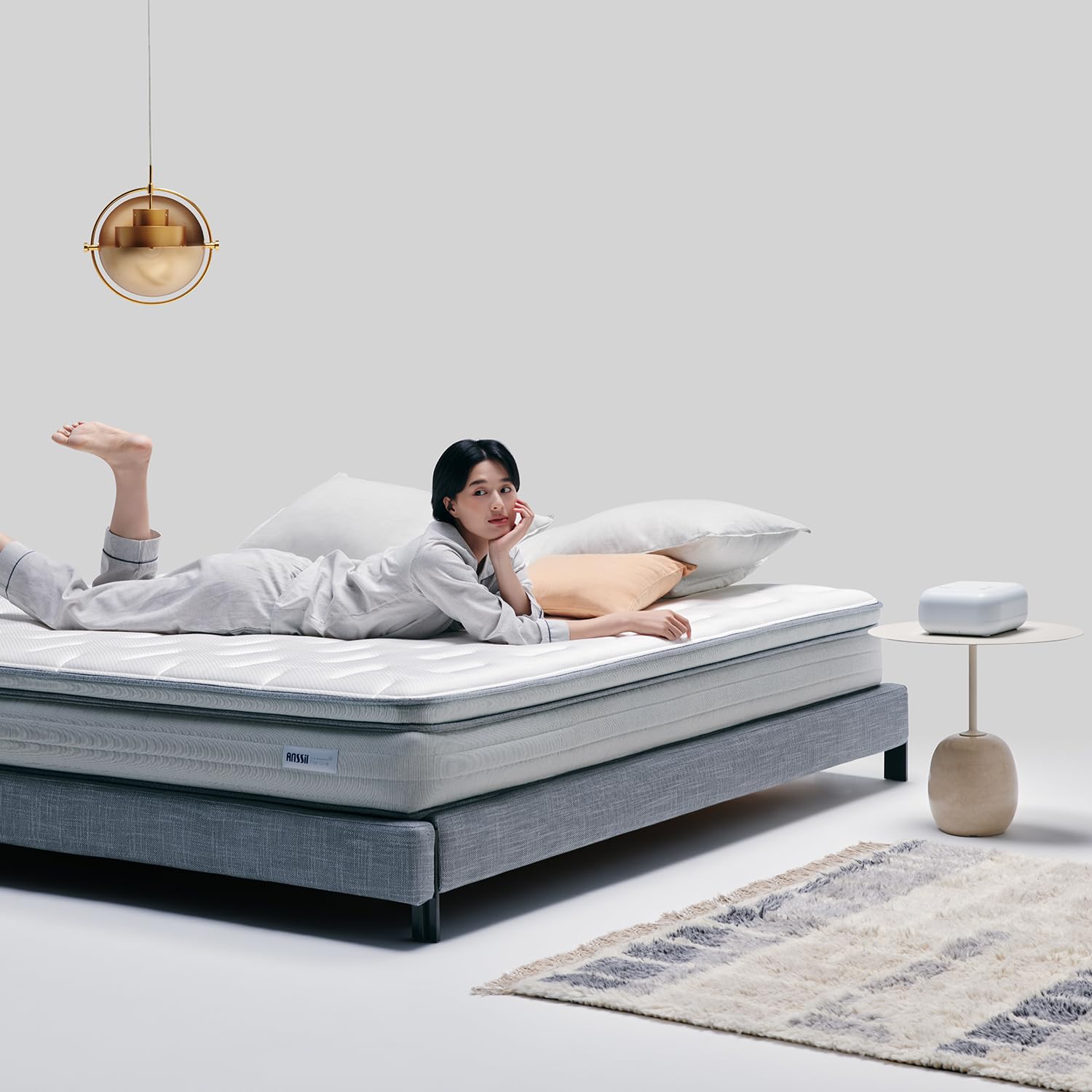 Photo 1 of ANSSIL String Mattress Full Size 11” Bed Height - Extra Firm Mattress with No Spring and 3D String Technology - Included Controller for Customizable Firmness - Hygienic and Lasting, No Chemical