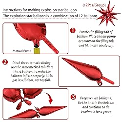 Moukiween 12 Point Star Balloons- 50 Pcs Explosion