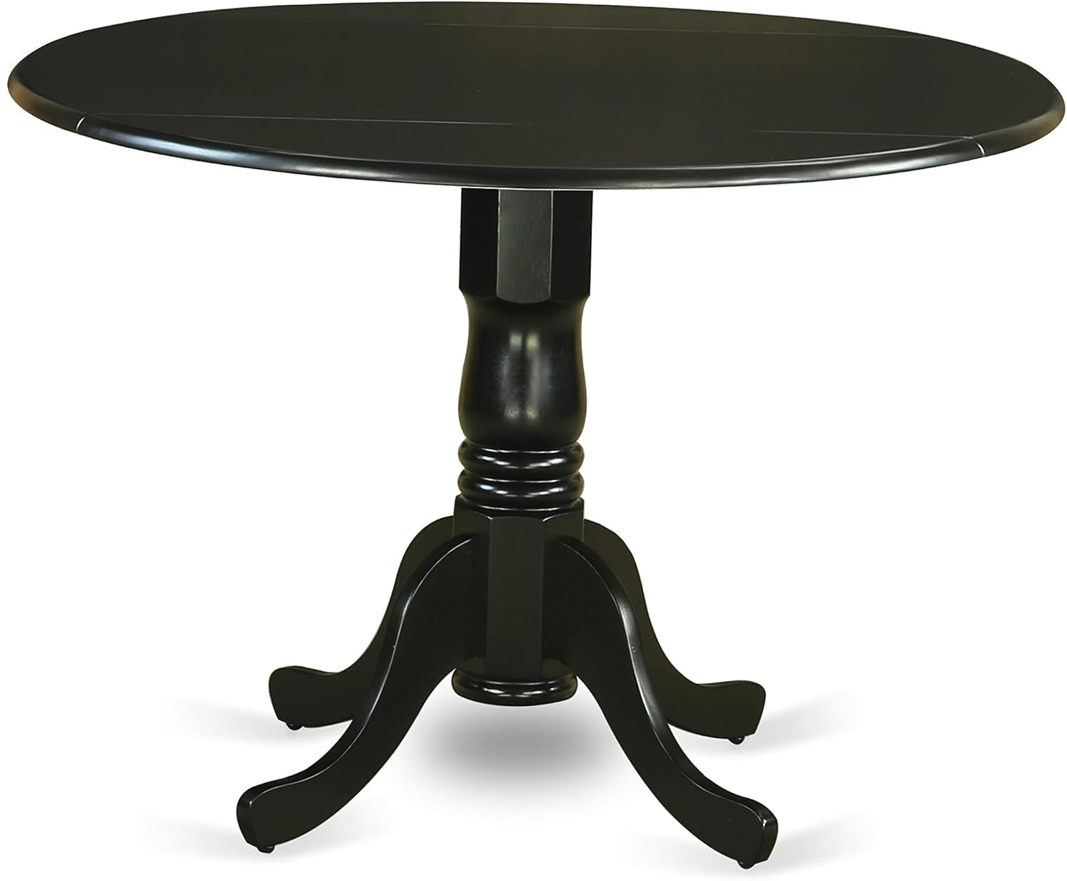 East West Furniture Dublin Table-Black Table Top Surface and Black Finish Pedestal Legs Hardwood Frame Dining Room Table: Furniture & Decor