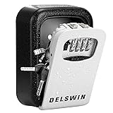 Wall Mounted Key Lock Box - Weatherproof Key Safe Box with 4-Digit Combination K