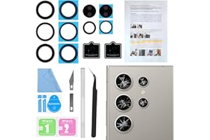 2PCS Galaxy S24 Ultra Back Rear Camera Lens Glass Replacement, ASDAWN Back Lens Glass for Samsung Galaxy S24 Ultra 6.8 inches All Carriers with Free Lens Film + Installation Manual + Repair Tool Set