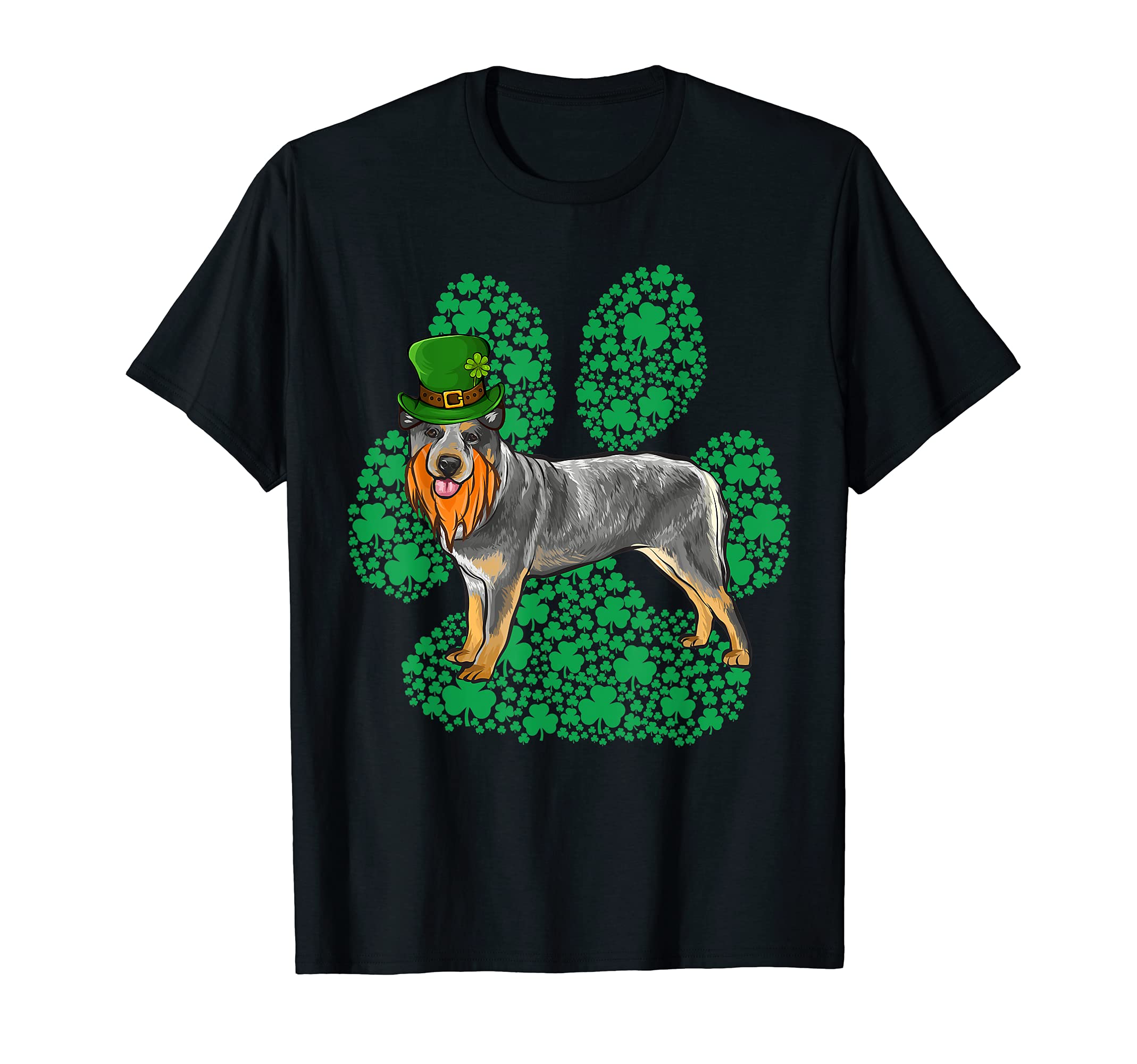 Australian Cattle Dog St Patricks Day Shamrock Paw T-Shirt