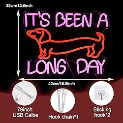LIUOZHTEA Dimmable Dog Neon Sign Pink It’s Been A