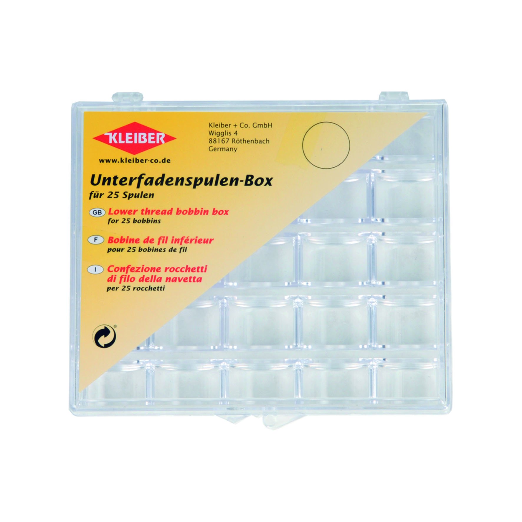 Kleiber Lower Thread Bobbin Box, 25bobbins