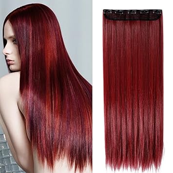 One Piece Hair Extensions Clip In Straight Silky Hair Pieces