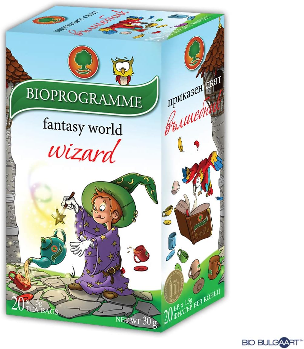 Wizard Tea 30g | Bioprogramme Children Series Roships Hibiscus Yarrow Apple BlackBerry Raspberry Herbs Mix 20 Bags 40g