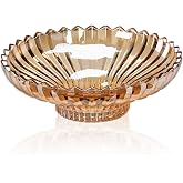 Rxcvkmw Extra Large Glass Fruit Bowl or Decorative Bowl, Center Bowl，Used for Kitchen Counter or Living Room Central Table Decoration (Amber)