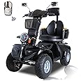 Xmatch Mobility Scooters for Seniors & Adults 600lbs Capacity, Heavy Duty 4-Wheel 3-Speed Electric Powered Wheelchair Device 1000W All Terrain, Elderly-Lockbox Adjustable Seat (DJD Black 1000W)