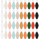 Motroce 40 PCS Hotel Keychain Blank with Key Rings, 10 Colors Plastic Rhombus Vintage Motel Keychains Blank for DIY Sublimation Luggage Tag Label Craft Gifts Decorations
