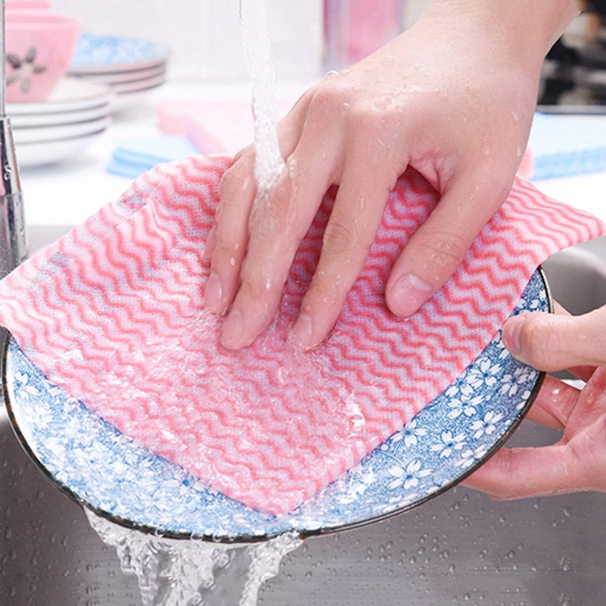 KMAKII Reusable Cleaning Cloths Disposable Dish Cloth Dish Towels Dish Rags Reusable Cloths Green 50 Count/Roll,3 Rolls one Pack,Dry Quickly, Absorbent: Health & Personal Care
