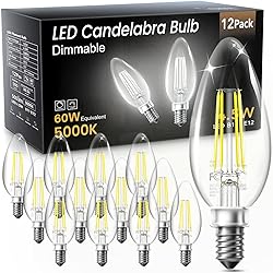 TJOY LED Candelabra Bulbs Dimmable, 60W Equivalent