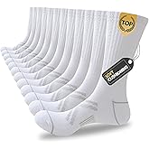 JOYNÉE 12 Pairs Mens Athletic Crew Socks Cushioned for Men Sports Running-Arch Support