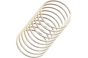 SUNTQ Macrame Hoops Ring for Dream Catcher Metal Crafts Round Brass Plated (Gold,Pack of 10) (2 inch, Gold)