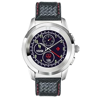 MyKronoz ZeTime Petite Premium Hybrid Smartwatch 39mm with Mechanical Hands Over a Color Touch Screen, Swiss Design, iOS and Android – Polished ...