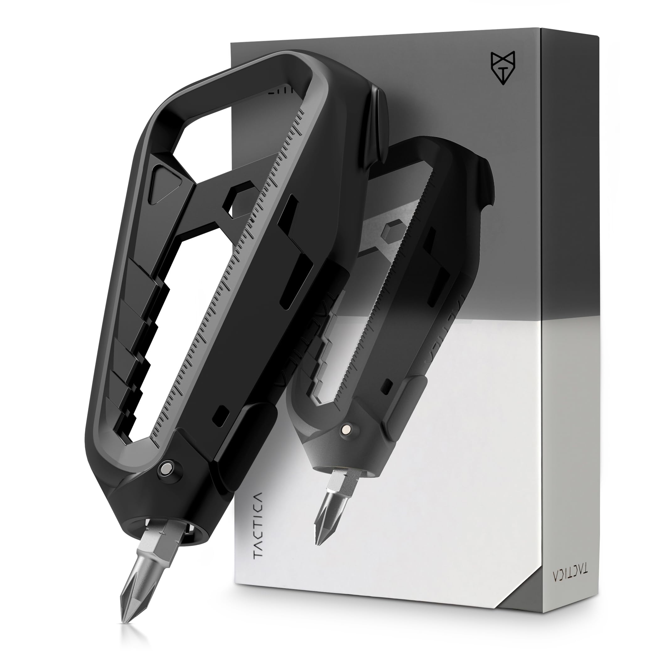 Tactica M100 Pocket Multi Tool, EDC Keyring Multitool Screwdriver with Phillips and Flat Hex Bit, Lightweight and TSA Compliant, All in One Bottle Opener, Universal Wrench, Mini Ruler, Box Opener