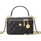 Heruion Small Quilted Square box crossbody bag and Satchel Purse For Women Designer Mini Top Handle Pouch Tote Handbag