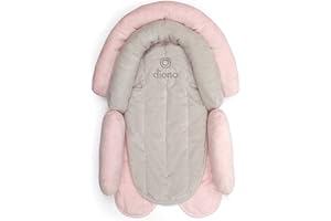 Diono Cuddle Soft 2-in-1 Baby Head Neck Body Support Pillow For Newborn Baby Super Soft Car Seat Insert Cushion, Perfect for Infant Car Seats, Convertible Car Seats, Strollers, Gray/Pink