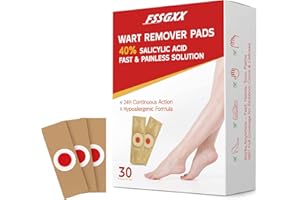 FSSGXX Wart Remover Pads with 40% Salicylic Acid – 30 Medicated Bandages for Feet, Hands & Toes – Treats Warts, Corns & Calluses Fast