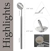 MJW Dental Mirror with Stainless Steel Handle 4.72 in 1.96 in Mirror view 4