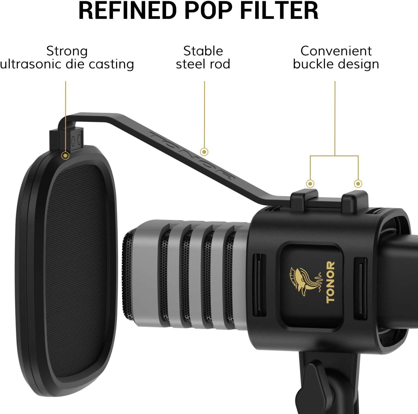 USB Microphone, TONOR Condenser Computer PC Mic with Tripod Stand, Pop Filter, Shock Mount for Gaming, Streaming, Podcasting, YouTube, Voice Over, Skype, Twitch, Compatible with Laptop Desktop, TC30: Musical Instruments
