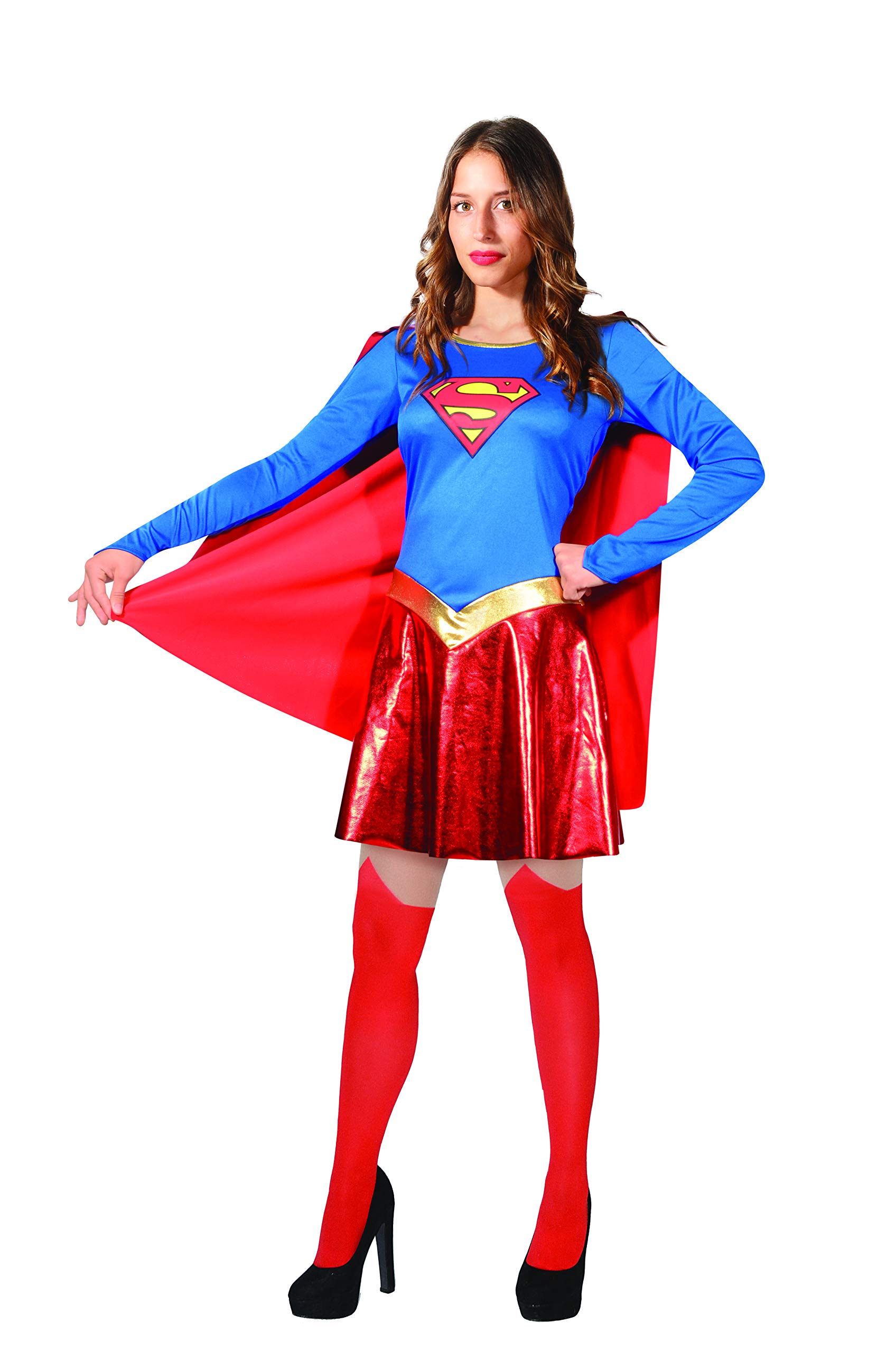 Supergirl Costume Disguise Girl Woman Adult Official DC Comics (Size M) Blue/Red