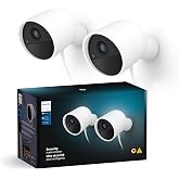 Philips Hue Secure Wired Camera-2 Pack, 1080P Resolution, Notifications, Seamless Integration, Continuous Power, Indoor and Outdoor, White. Free 24-Hour Video History