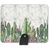 Succulent Cactus Gaming Mouse Pad， Rectangle Mouse Pad Size(9.84"x7.87")