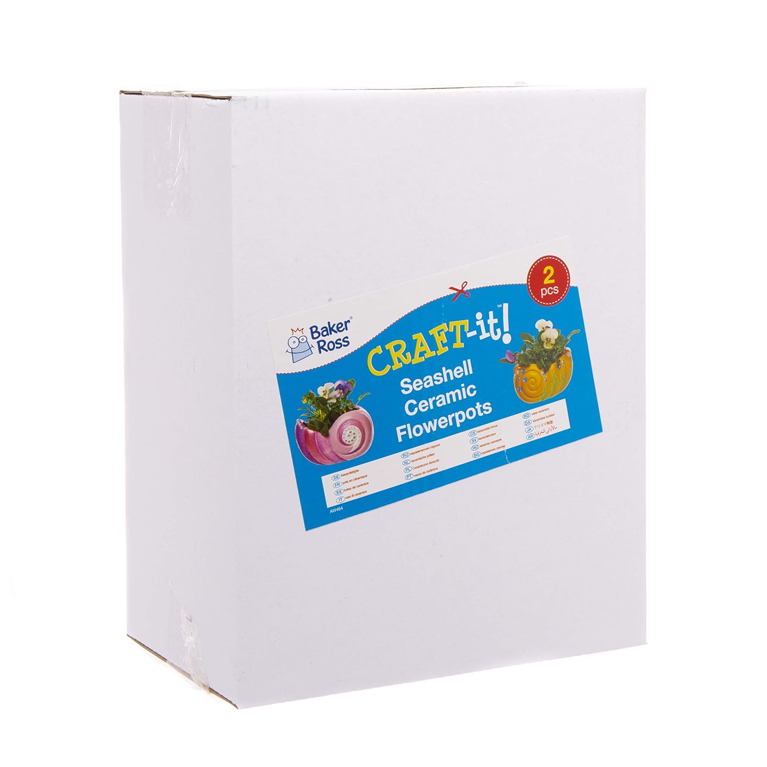 Baker Ross AW464 Seashell Ceramic Flowerpots (Pack of 2) - Image 4