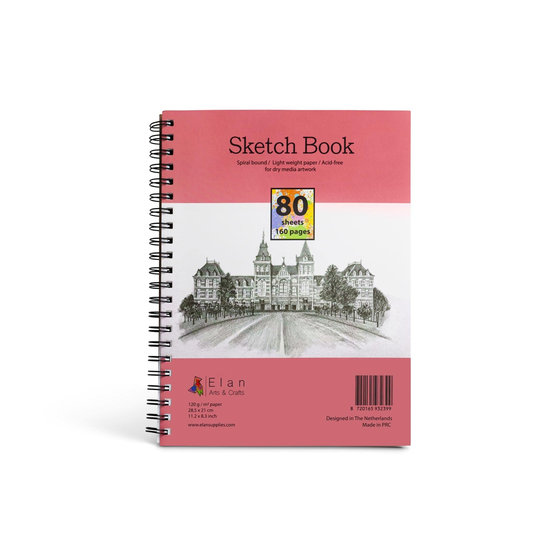 Sketch Book A4 80 Sheets Italian 120gsm Paper A4 Sketchbook Spiral