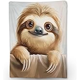 Ti Caldi Cute Sloth Blanket, Soft Flannel Animal Throw Blanket for Couch, Bed, Travel & Home Decor, Cozy Lightweight Warm Fluffy Fuzzy Blankets for Adults Kids Boys Girls 60×50 in