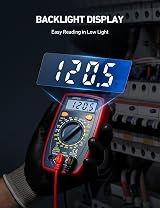AstroAI Digital Multimeter Voltmeter Ohmmeter Blue Backlit LCD view 5
