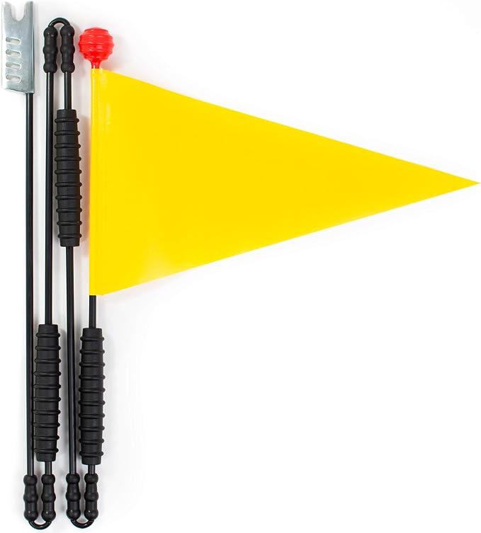 Fanion Sécurité Vélo 180cm Jaune Fluo Réglable Avec Tige Réfléchissante BEIMEIII