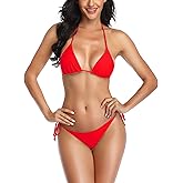 SHERRYLO Thong Bikini Two Pieces Bathing Suit for Women Triangle Top Brazilian Bottom S-XL Body