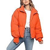 InterNos Women's Winter Stand Collar Zip Puffer Jacket Baggy Short Padded Down Coats