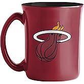 Logo Brands NBA Large 15oz Two Toned Cafe Mug with Inner Color (Miami Heat)