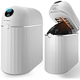 OPTIMUS TECHNOLOGY Automatic Touchless Trash Can with Motion Sensor, 6 Refill Bags, Self-Sealing, White (Neos (1-Refill Bag))