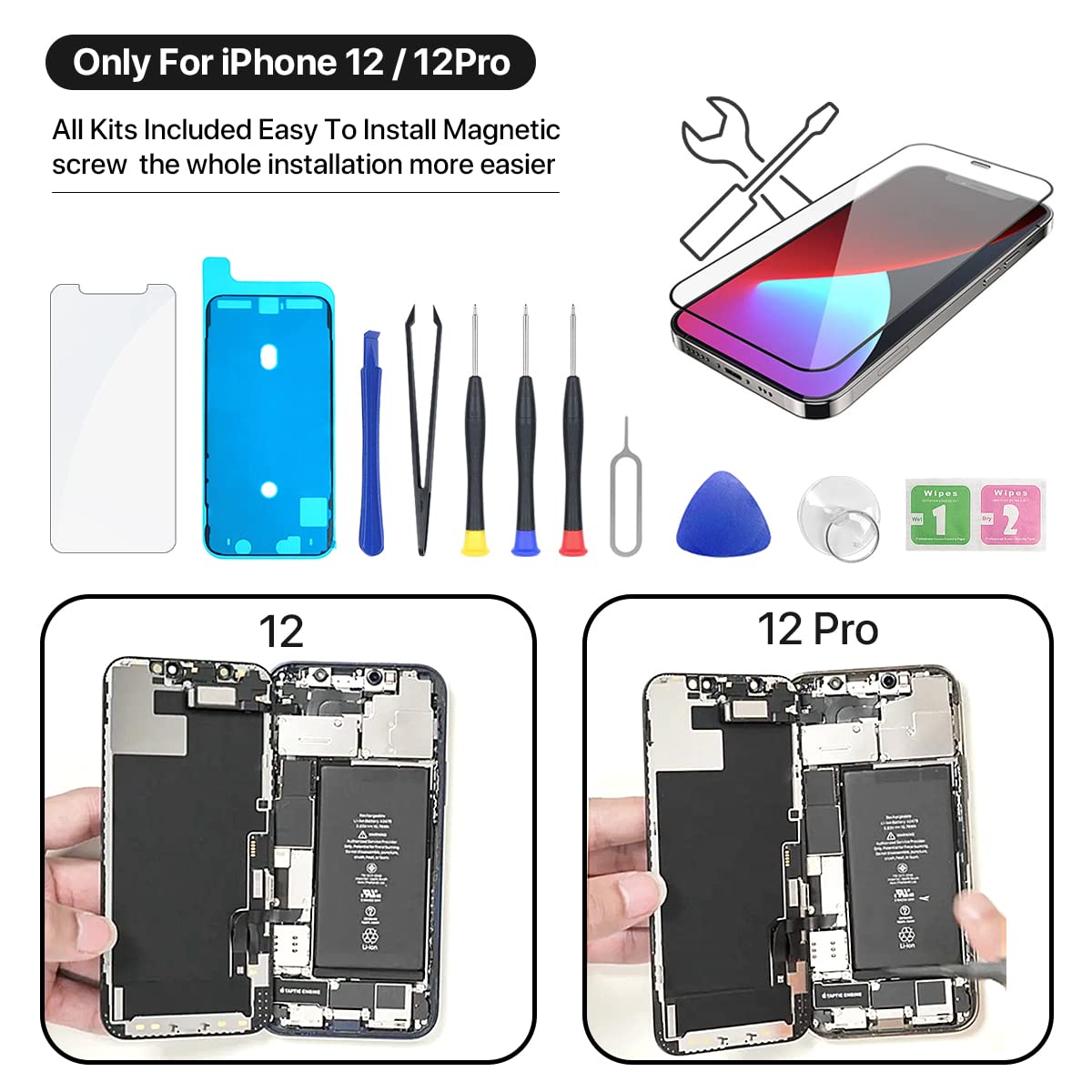 for iPhone 12/12 PRO Screen Replacement HD 6.1